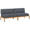 vidaXL Sofa S&aelig;t 2 stk. Antracit Massivt Akacietr&aelig;