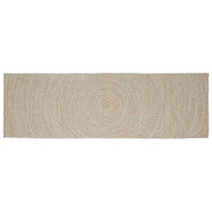vidaXL Omr&aring;de t&aelig;ppe Natur og hvid 60 x 250 cm Jute