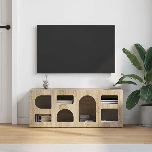 vidaXL TV-skab Sonoma eg 100 x 35 x 40 cm Konstrueret tr&aelig;