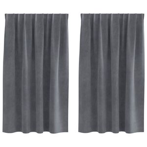 vidaXL M&oslash;rkl&aelig;gningsgardiner 2 pcs Lysegr&aring; 140 x 140 cm Fl&oslash;jl