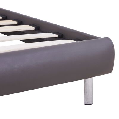 vidaXL sengestel med LED 90 x 200 cm grå kunstlæder