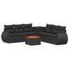 vidaXL Sofa S&aelig;t 8 stk. Sort Poly Rattan og St&aring;l