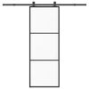vidaXL skyded&oslash;r med hardwares&aelig;t 76x205 cm sikkerhedsglas aluminium