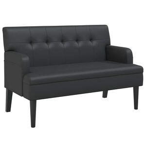 vidaXL b&aelig;nk med rygl&aelig;n sort 112x65,5x75 cm kunstl&aelig;der