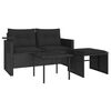 vidaXL sofas&aelig;t til haven 3 dele med hynder polyrattan sort