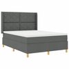 vidaXL Box spring seng med LED-lysstrimler Gr&aring; 160 x 200 cm Stof