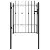 vidaXL Hegnport ASTEN 100 x 125 cm Metal Sort L&aring;ses