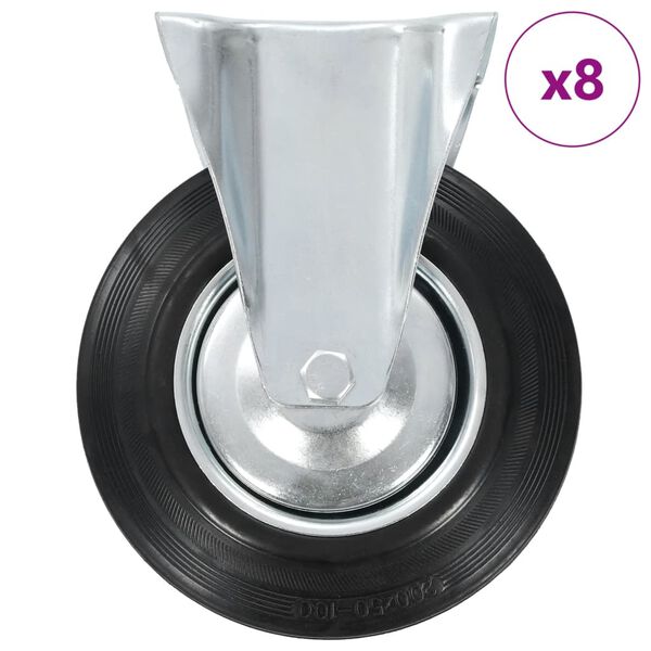 vidaXL faste hjul 8 stk. 200 mm