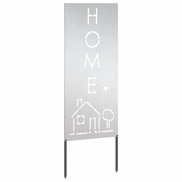 vidaXL Have privatliv sk&aelig;rm Fretwork S&oslash;lv 50 x 140 cm Rustfrit st&aring;l