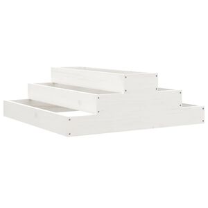 vidaXL plantekasse 80x80x27 cm massivt fyrretr&aelig; hvid