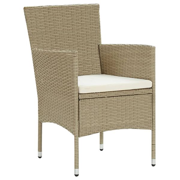 vidaXL spisebordsstole til haven 4 stk. polyrattan beige