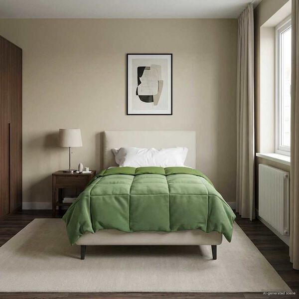 vidaXL Vinter dyne Quilting Gr&oslash;n 155 x 200 cm Mikrofiber