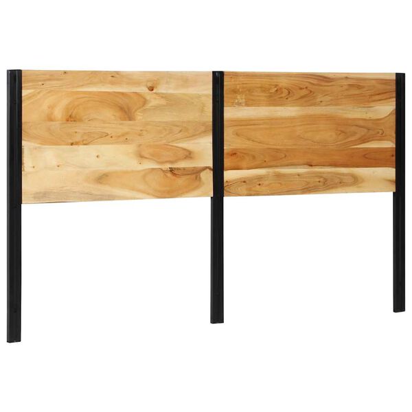 vidaXL sengegavl 180 cm massivt akacietr&aelig; og jern