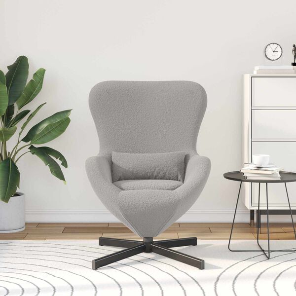 vidaXL &AElig;ggestol Lysegr&aring; 63 x 73 x 90 cm Stof