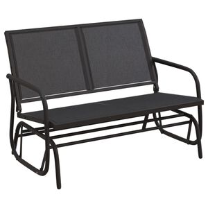 vidaXL gyngeb&aelig;nk til haven 120,5x76x86,5 cm textilene og st&aring;l sort