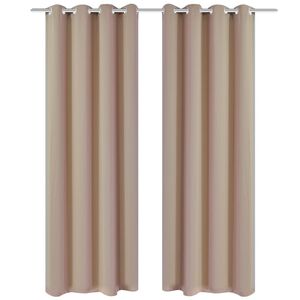 vidaXL m&oslash;rkl&aelig;gningsgardiner med metalringe 2 stk. creme 135 x 245 cm