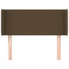 vidaXL sengegavl med kanter 93x16x78/88 cm stof m&oslash;rkebrun