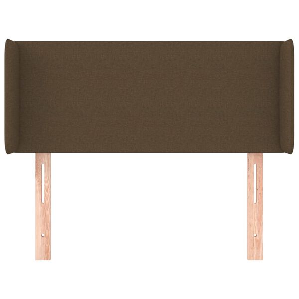vidaXL sengegavl med kanter 93x16x78/88 cm stof m&oslash;rkebrun