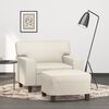 vidaXL sofastol med fodskammel 60 cm kunstl&aelig;der cremefarvet