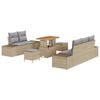 vidaXL Havesofa S&aelig;t 8 stk. 7-Antal s&aelig;der Beige Poly rattan