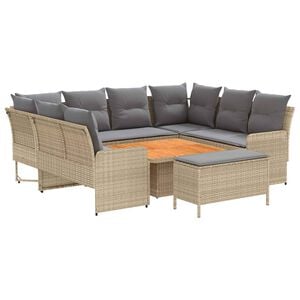 vidaXL M&oslash;bel s&aelig;t 7 stk. Beige og lys gr&aring; PE Rattan