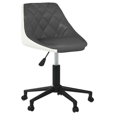 vidaXL drejelige spisebordsstole 6 stk. kunstlæder grå og hvid