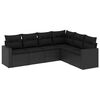 vidaXL sofas&aelig;t til haven 6 dele med hynder polyrattan sort