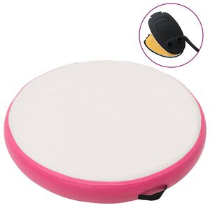 vidaXL oppustelig gymnastikm&aring;tte med pumpe 100x100x10 cm PVC lyser&oslash;d