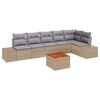 vidaXL Havesofa S&aelig;t 7 stk. Beige og lys gr&aring; polyrattan