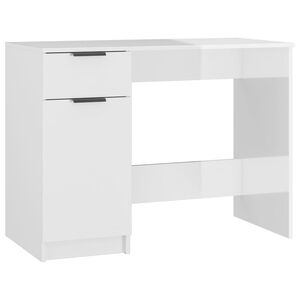 vidaXL skrivebord 100x50x75 cm konstrueret tr&aelig; hvid h&oslash;jglans