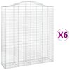 vidaXL buede gabionkurve 6 stk. 200x50x220/240 cm galvaniseret jern