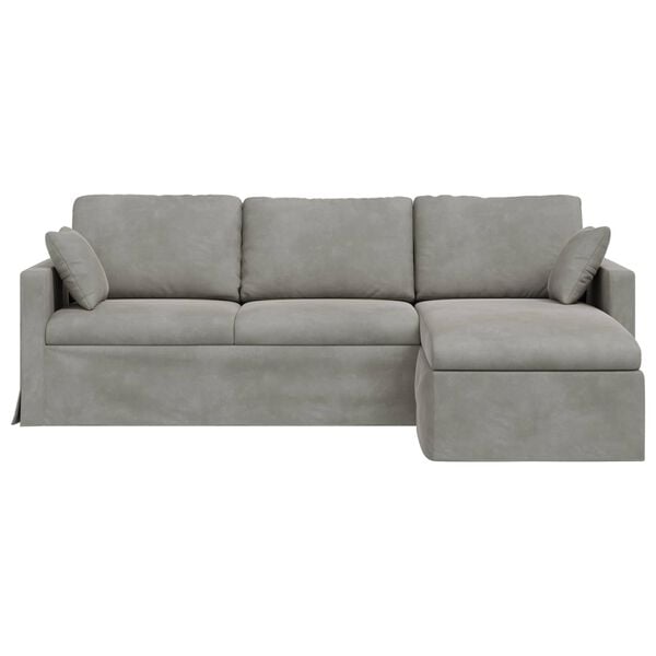 vidaXL Sofa Lysegr&aring; Samlede dimensioner: 228 x 134 x 80 cm (B x D x H)