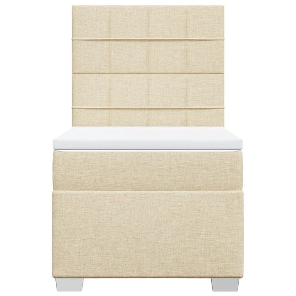 vidaXL kontinentalseng med madras 80x200 cm stof cremefarvet