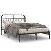 vidaXL sengeramme med sengegavl 135x190 cm metal sort