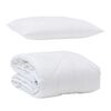 vidaXL Årsdækkende Dyne med pude 2 pcs Hvid Microfiber