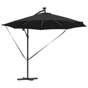vidaXL Parasol Sort 294 x 294 x 248 cm Polyester og Aluminium