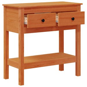 vidaXL Konsolbord med skuffe Voks brun 75 x 35 x 75 cm Solid Fyrretr&aelig;