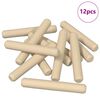 vidaXL Tr&aelig;dowels 12 stk. Brun &Oslash; 8 x 50 mm Massivt tr&aelig;