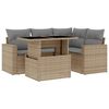 vidaXL sofas&aelig;t til haven 5 dele med hynder polyrattan beige