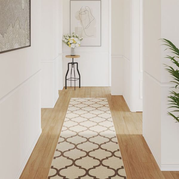 vidaXL gulvt&aelig;ppe 80x300 cm inde/ude skridsikkert kort luv flerfarvet