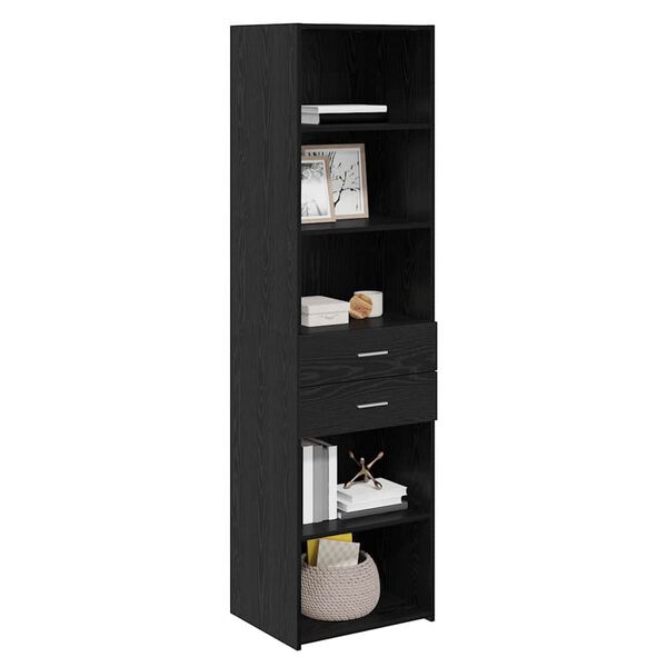 vidaXL Highboard med skuffe Sort eg 50 x 42,5 x 185 cm Konstrueret tr&aelig;