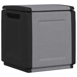 vidaXL opbevaringsboks til haven 54x53x57 cm 130 l m&oslash;rkegr&aring; og sort