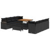 vidaXL Havesofa S&aelig;t 11 pcs Sort polyrattan