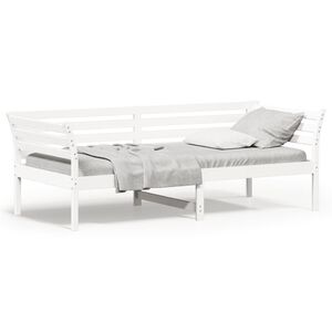 vidaXL daybed med reol uden madras 100x200 cm massivt fyrretr&aelig; hvid