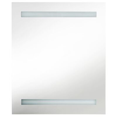 vidaXL badeværelsesskab med spejl + LED-lys 50x14x60 cm antracitgrå
