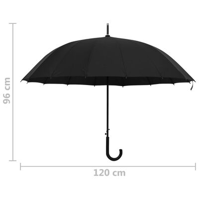 vidaXL paraply 120 cm automatisk åbning sort