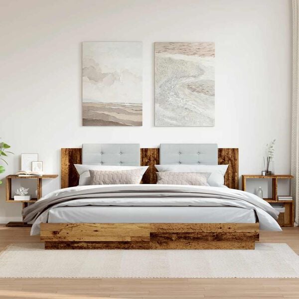 vidaXL sengeskabe 2 stk. 50x30x51,5 cm konstrueret tr&aelig; antikt tr&aelig;