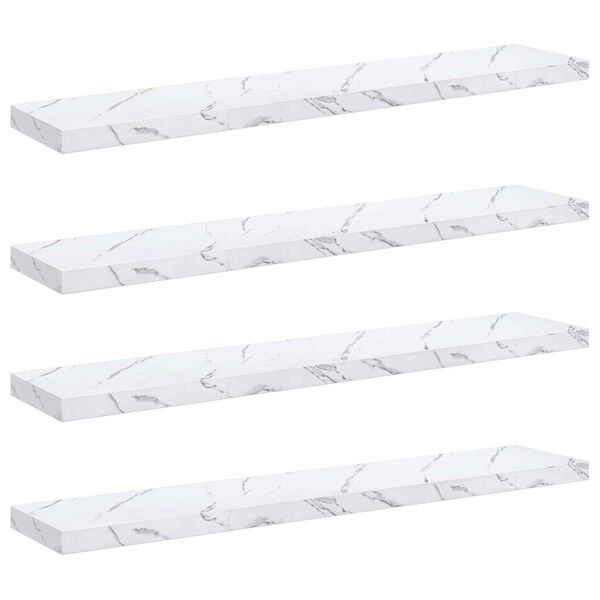 vidaXL V&aelig;ghylde 4 pcs Hvid marmor 120 x 23,5 x 4 cm Konstrueret tr&aelig;