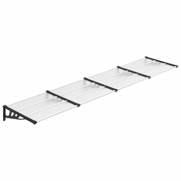 vidaXL dørbaldakin 396x90 cm polycarbonat sort og transparent