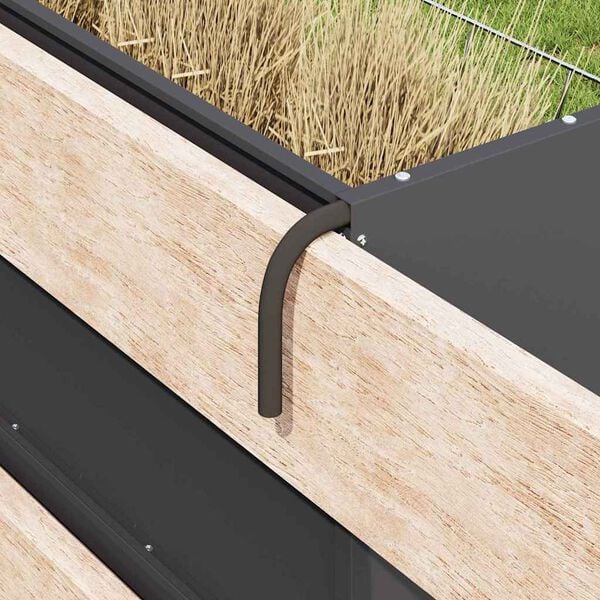 vidaXL H&oslash; Foder Sort 71 x 33 x 70 cm Koldvalset St&aring;l